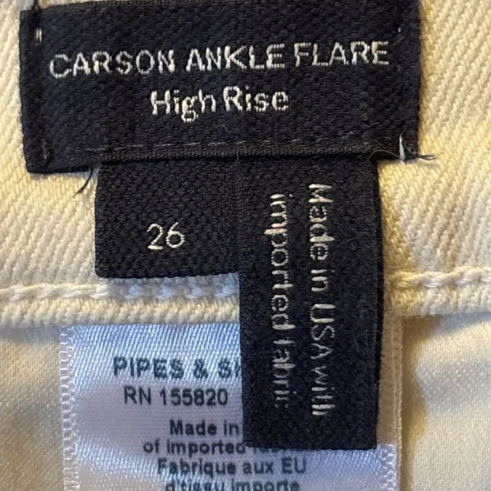 Women’s Veronica Beard Carson Ankle Flare High Rise Jeans Off-White Size 26